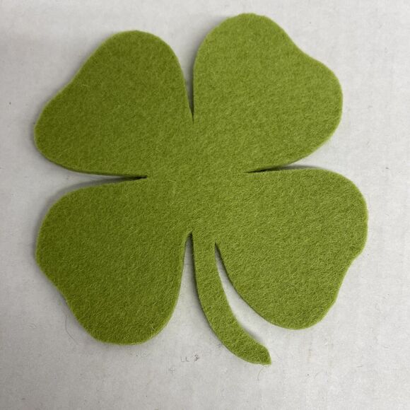 100% Wool Felt Shamrock Clovers Cutouts Coasters Green 3mm Lot Of 10 - Picture 2 of 5